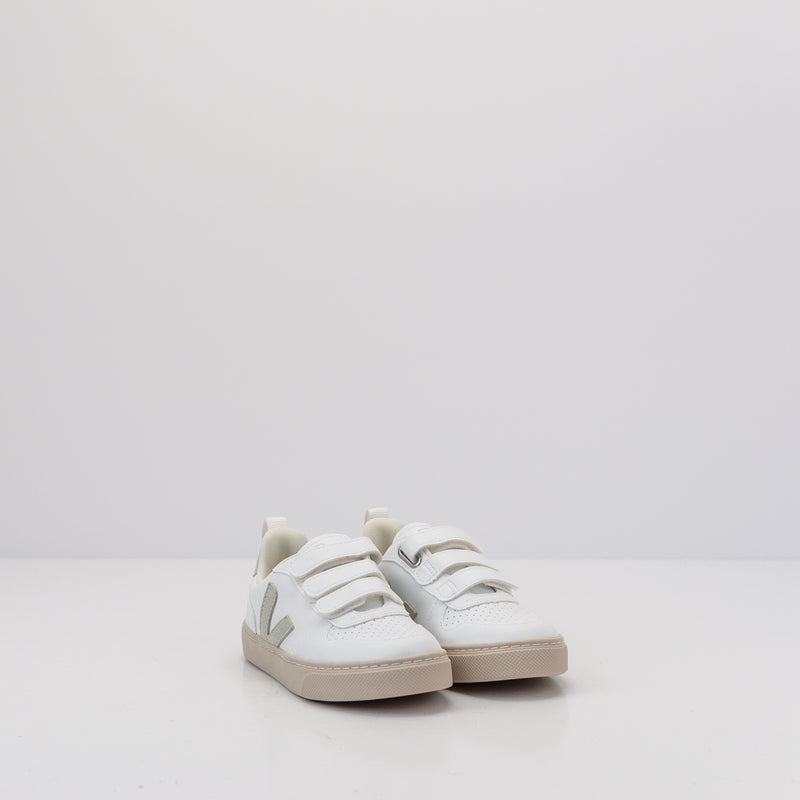 VEJA - BOY'S AND GIRL'S SLIPPER - SMALL V-10 VELCRO CWL WHITE NATURAL 28-35