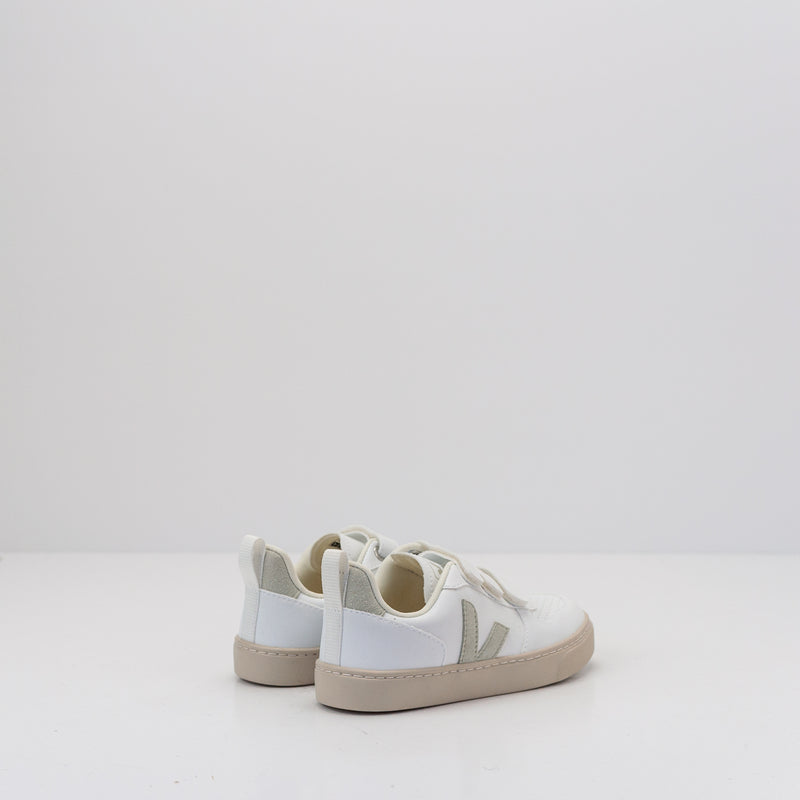 VEJA - BOY'S AND GIRL'S SLIPPER - SMALL V-10 VELCRO CWL WHITE NATURAL 28-35