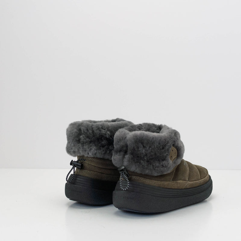 FLOWER MOUNTAIN - SNEAKER - FAMI MID WOMAN SUEDE SHEARLING MILITARY