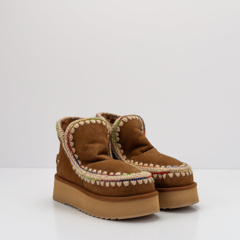 BOTA - MOU - ESKIMO 18 PLATFORM RHINESTONES COGNAC