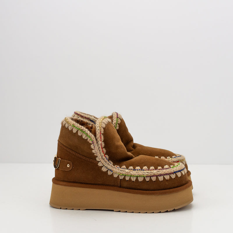 BOTA - MOU - ESKIMO 18 PLATFORM RHINESTONES COGNAC