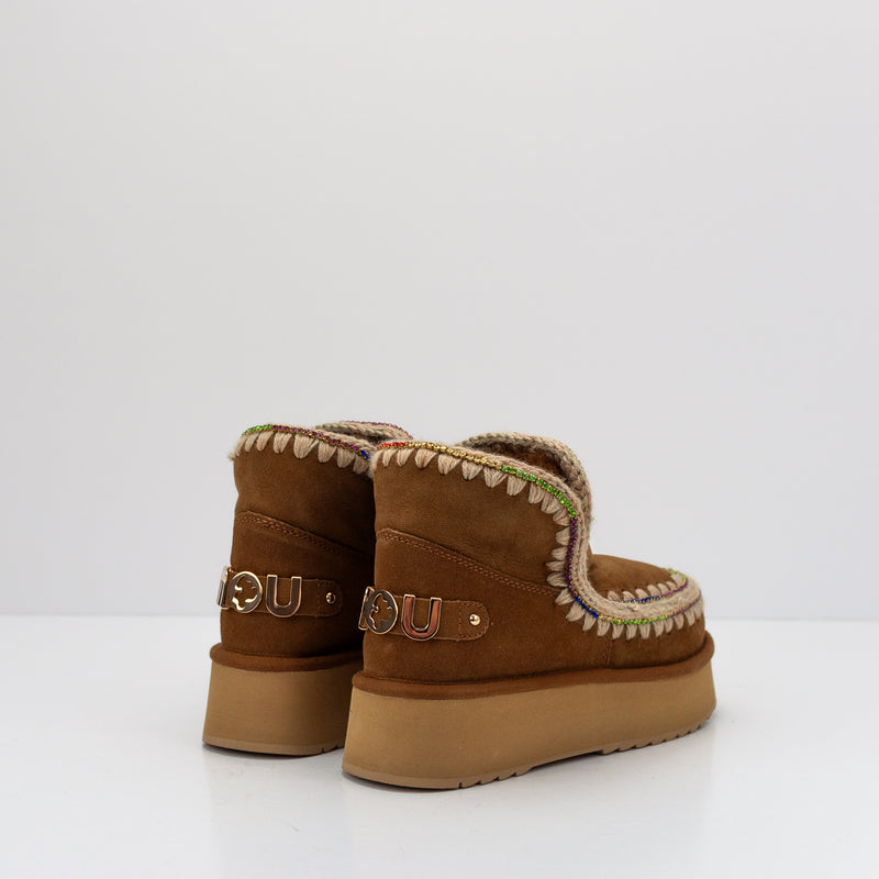 BOTA - MOU - ESKIMO 18 PLATFORM RHINESTONES COGNAC