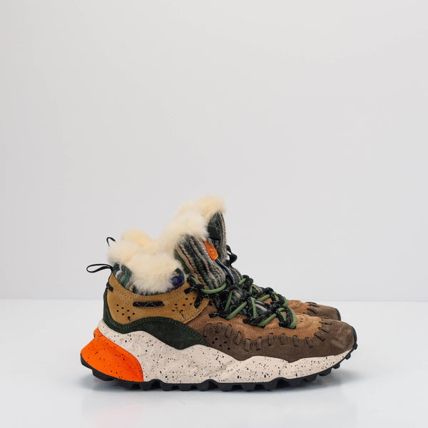 FLOWER MOUNTAIN - SNEAKER - MORICAN UNI SUEDE WOOLEN SHEARLING BROWN