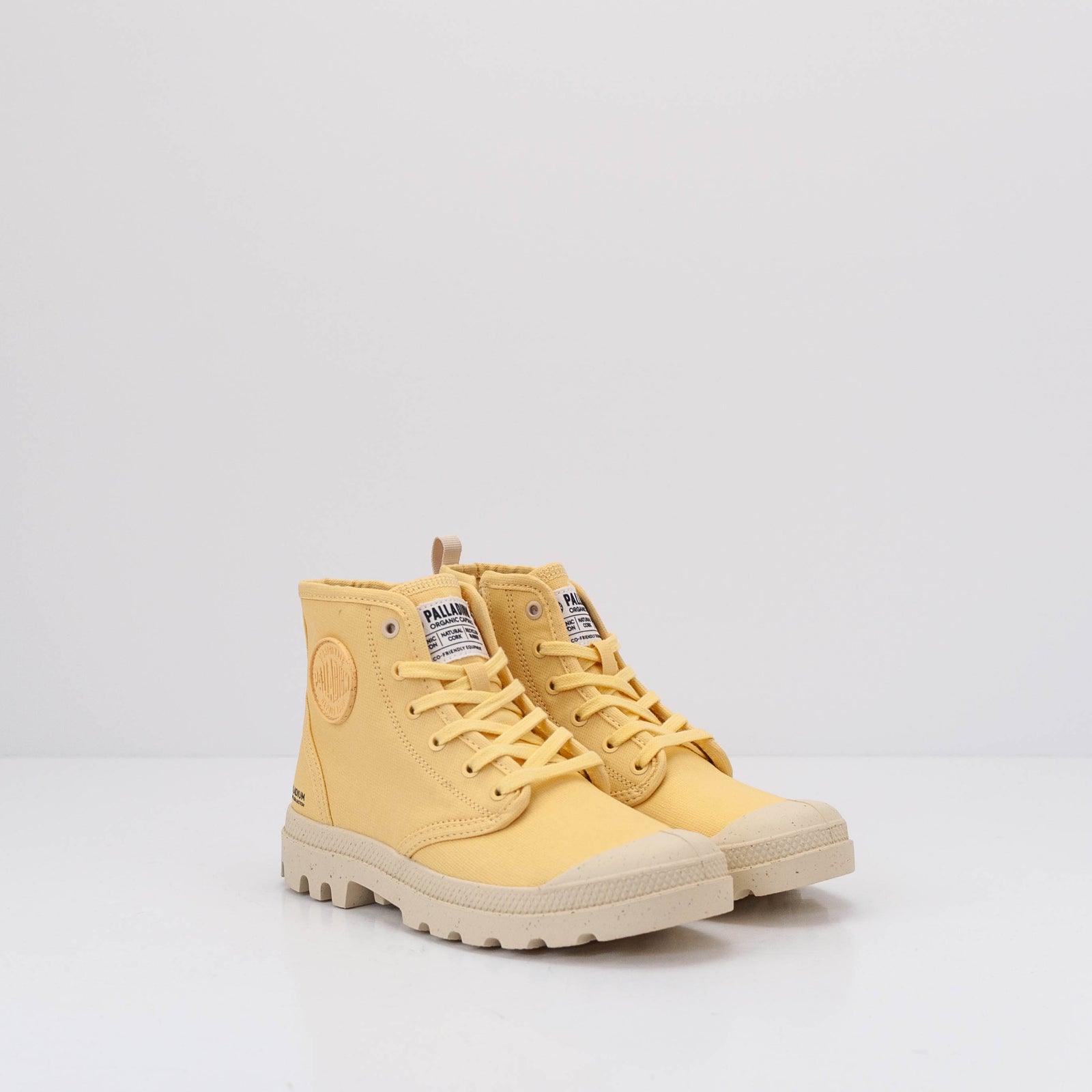 PALLADIUM BOOTS WOMENS PAMPA HI ZIP ORGANIC YELLOW CREME MOKSIN Moksin