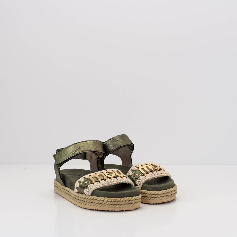 SANDALIA - MOU - ROPE SANDAL WITH BACK STRAP ANTIQUE GOLD MU.SW451000C