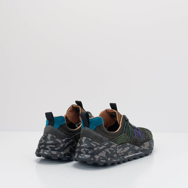 FLOWER MOUNTAIN - SNEAKER - WASHI MAN SUEDE NYLON ANTHRACITE DARK GREY GREEN