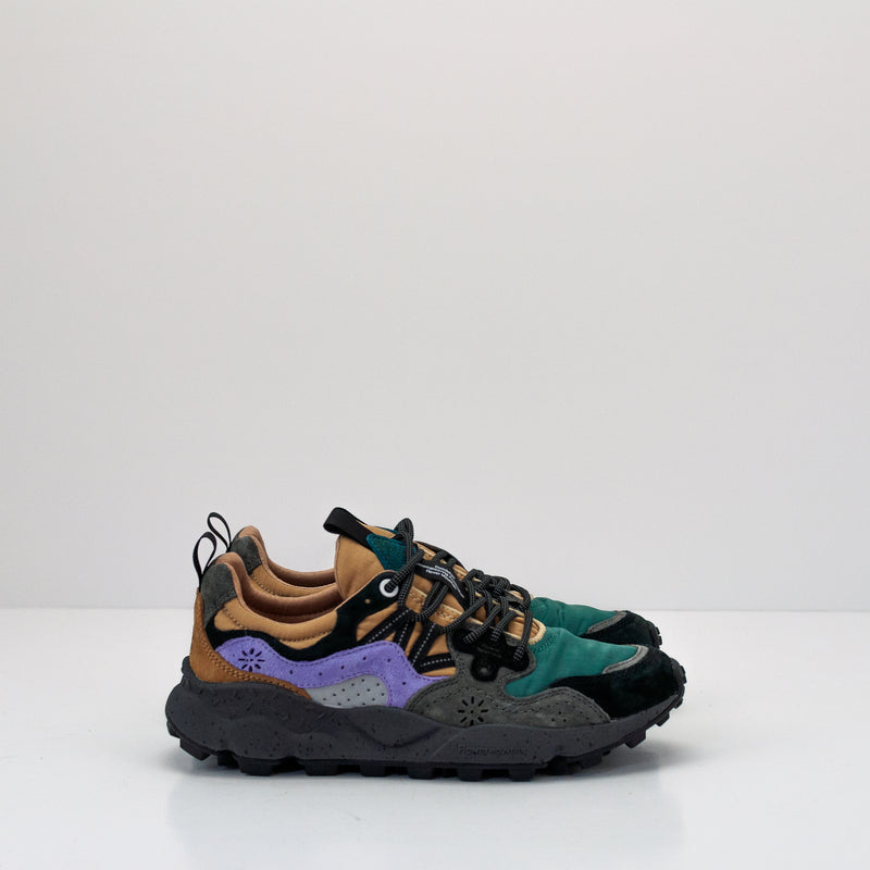 FLOWER MOUNTAIN - SNEAKER - YAMANO 3 UNI SUEDE NYLON DARK GREY GREEN