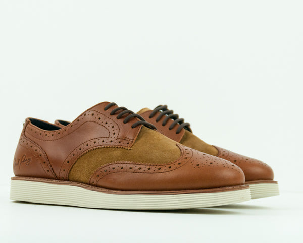 ZAPATO - FRED PERRY - B9082 C55 NEWBURGH BROGUE LEATHER SUEDE TAN